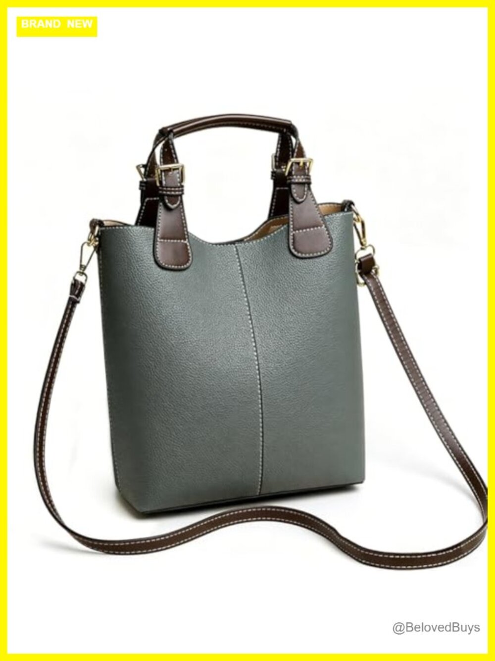 PU Leather Bucket Bag Drawstring Crossbody Shoulder Handbag Adjustable Strap